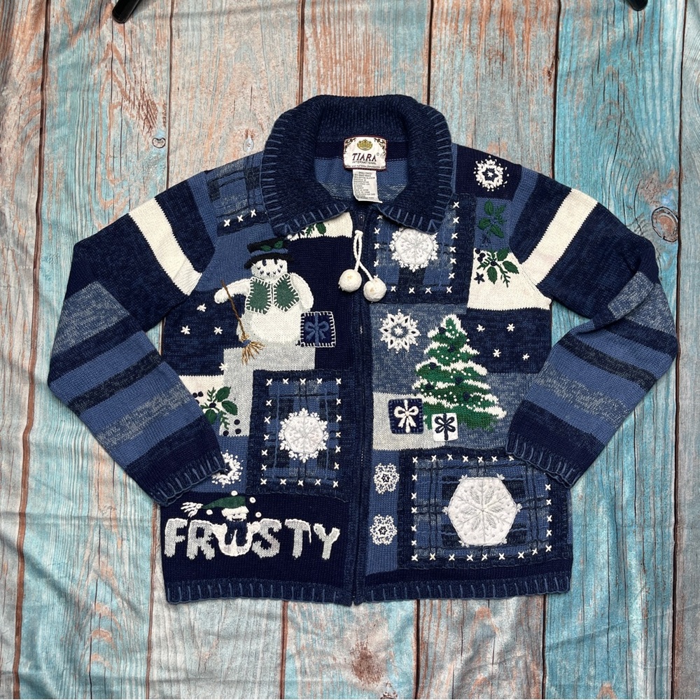 Tiara International Christmas Patchwork Ugly Sweater